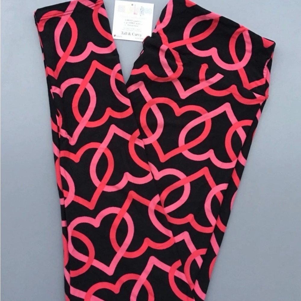 LuLaRoe Black and Pink Geometric Pants
